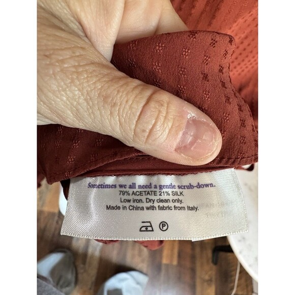 M.M. LaFleur Orange  Wrap Front Blouse Minimalistic Medium - Picture 4 of 5